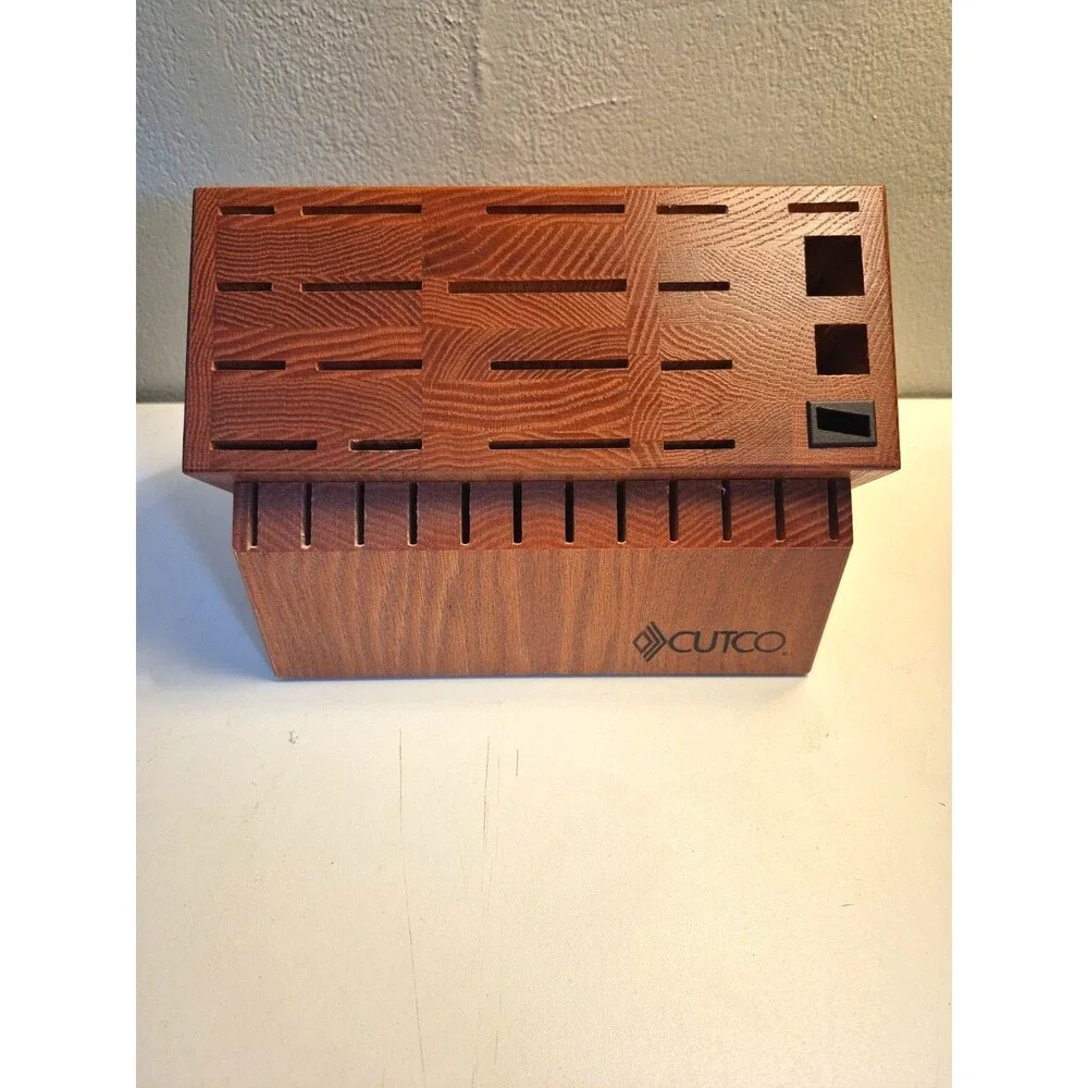 Cutco Ultimate Block Cherry Oak 32-Slot EUC Nice!